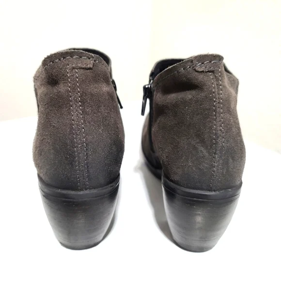 FLY LONDON Suede Gray Ankle Heeled Booties - Picture 6 of 10